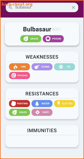 PokeWeak - Weakness Lookup screenshot