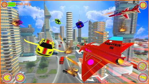 Police Air Jet Robot Car Transform Shooting Game screenshot