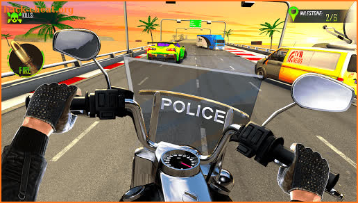 Police Bike Racing Simulator: Bike Shooting Game screenshot