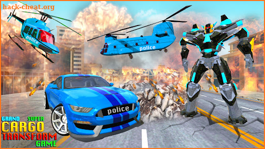 Police Cargo Plane Robot Fight screenshot