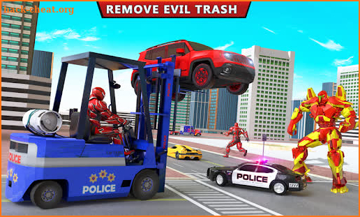 Police Forklift Robot Cop Car Transform Robot Game screenshot