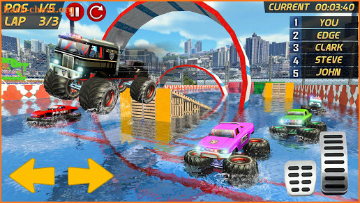 Police Monster Truck Gangster Chase Water Surfing screenshot