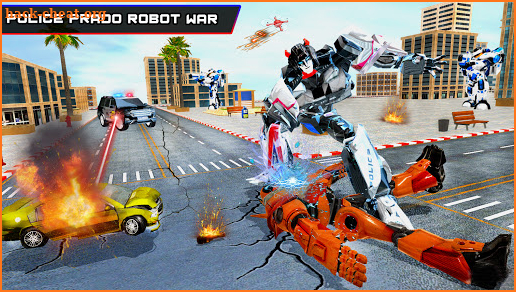 Police Prado Robot Car Transformation War screenshot