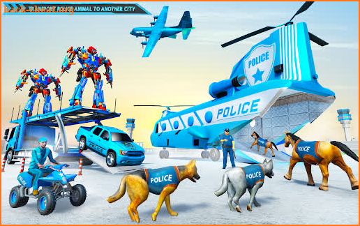 Police Robot Dog Plane Car Transport Truck ATV Sim screenshot