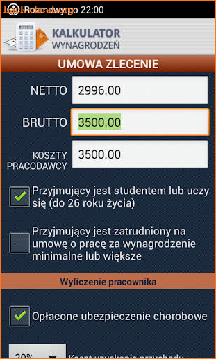 Polish Salary Calculator screenshot