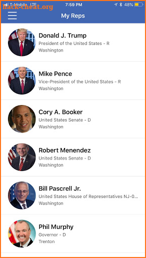 Political App screenshot