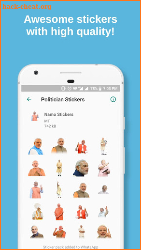 Politician Stickers for WhatsApp, WAStickerApps screenshot