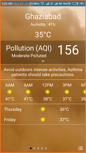 Pollution Level and Weather screenshot