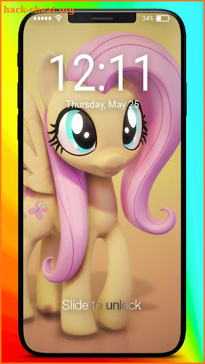 Ponies Princess Fluttershy Wallpaaper Art HD Lock screenshot