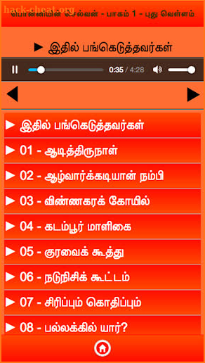 Ponniyin Selvan Audio 1/6 Puthu Vellam Offline screenshot