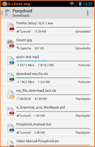 Ponydroid Download Manager screenshot