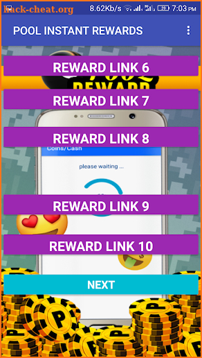Pool Instant Rewards 2018 - coins and spins screenshot