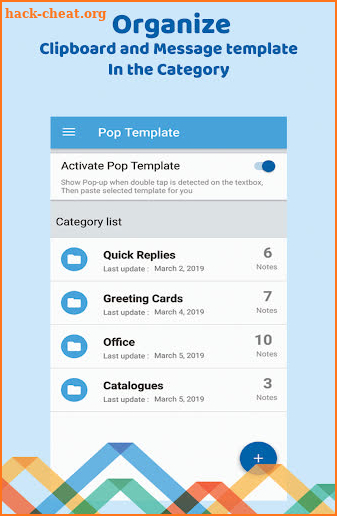 Pop Template - Quick Reply App screenshot