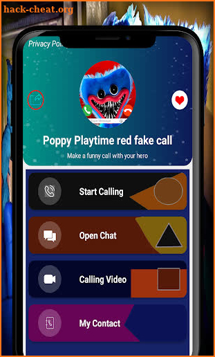 Poppy Playtime red fake call screenshot