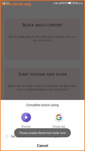 Porn Block App screenshot