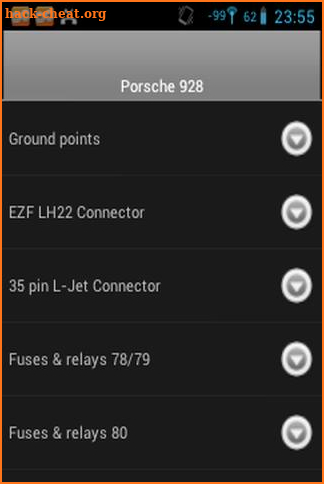 Porsche 928 fuse/relay charts screenshot