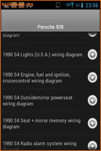 Porsche 928 fuse/relay charts screenshot