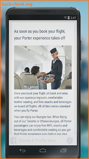 Porter airlines screenshot