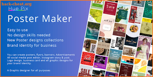 Poster Maker 2021 Flyer, Banner Ad graphic design screenshot