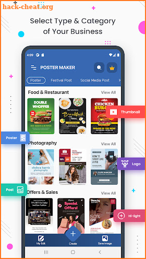 Poster Maker, Logos, Design screenshot