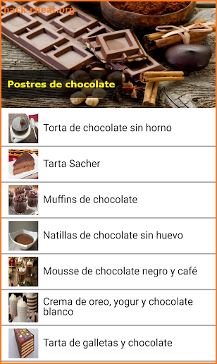 Postres de chocolate screenshot
