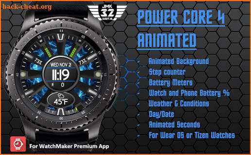 POWER CORE 4 Animated Watchface for WatchMaker screenshot