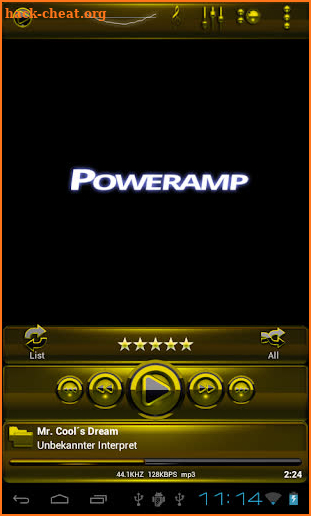 Poweramp skin Black Yellow screenshot