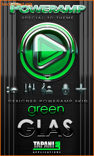 Poweramp skin Green Glas delux screenshot
