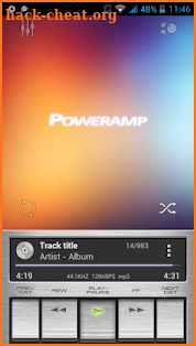 Poweramp skin Retro Metallic screenshot