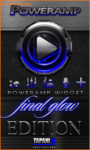 Poweramp skin widget Blue Glow screenshot