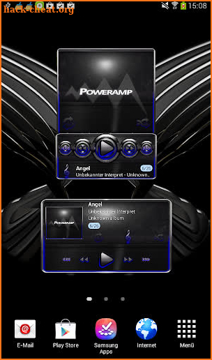 Poweramp skin widget Blue Glow screenshot