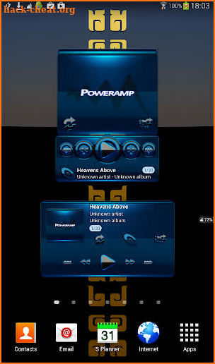 Poweramp widget BLACK BLUE screenshot