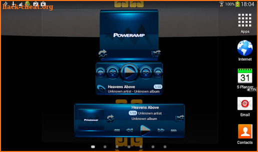 Poweramp widget BLACK BLUE screenshot