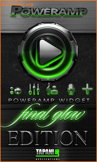 Poweramp widget Green Glow screenshot
