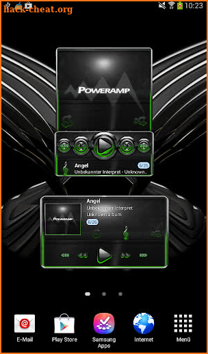 Poweramp widget Green Glow screenshot