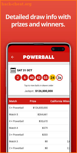 Powerball Numbers screenshot