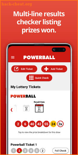 Powerball Numbers screenshot