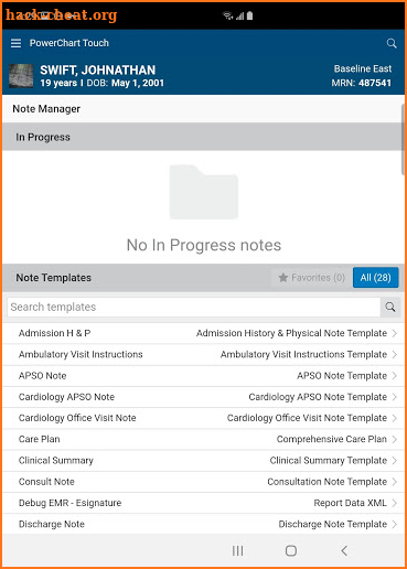 PowerChart Touch screenshot