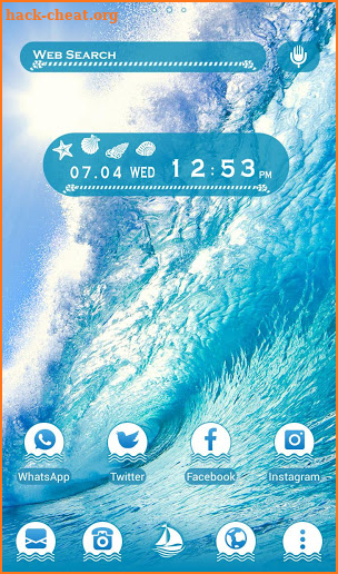 Powerful Wallpaper Blue Ocean Wave Theme screenshot