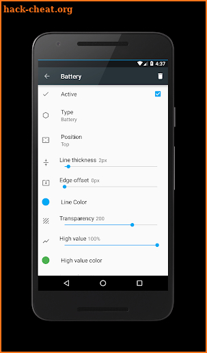 PowerLine: On screen battery, signal, data lines screenshot
