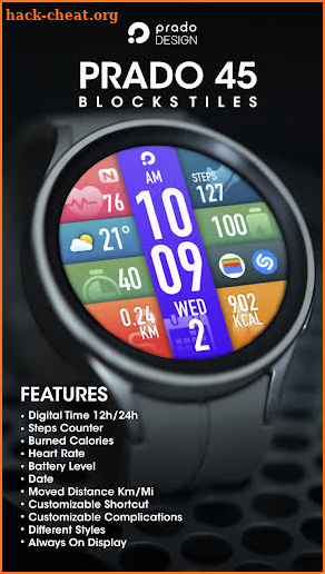PRADO 45 Digital Watch Face screenshot