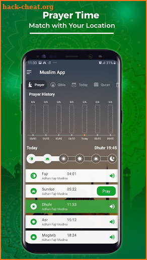 Prayer Time, Qibla Finder, Quran Audio for Muslim screenshot