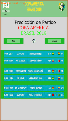 Predicción  Partido Copa America Brasil 2019 screenshot
