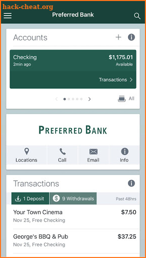 Preferred Bank Mobile screenshot