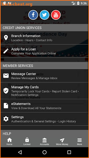Preferred Credit Union screenshot