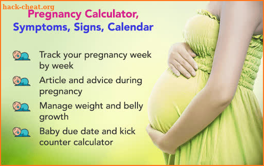 Pregnancy calculator, symptoms, signs, calendar screenshot