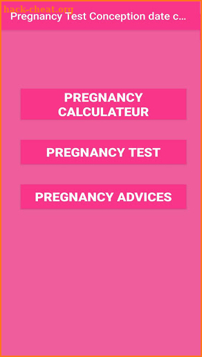 Pregnancy Test Conception Date Calculator screenshot