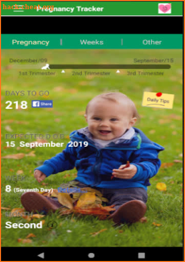 Pregnancy Tracker week by week-due date calculator screenshot