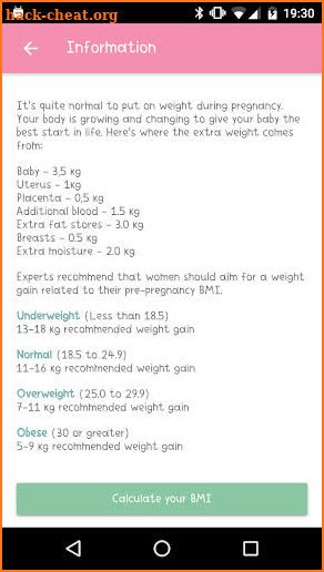 Pregnancy Weight Tracker screenshot