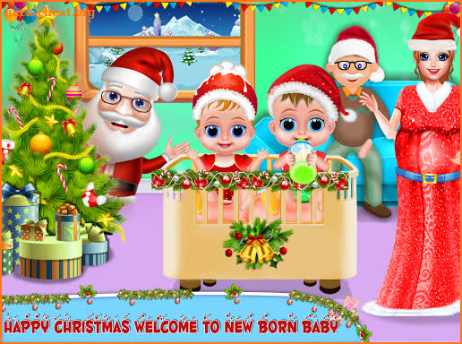 Pregnant Mom & Baby Christmas - Twins Newborn screenshot